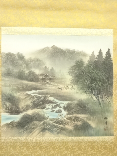 ♥掛軸　雪景図　成木 星洲 　掛け軸　骨董品 ♥掛軸 山水画 成木 星洲 掛け軸 骨董品 ♥掛軸山水画成木 星 ♥掛軸